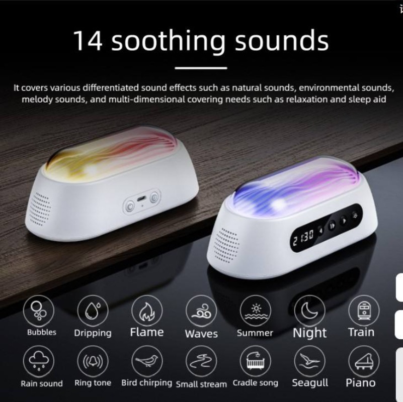 Audio Music Offline - Kreatives tragbares RGB-Nachtlicht, kabelloser Bluetooth-Lautsprecher, Ausschalt-Timer,