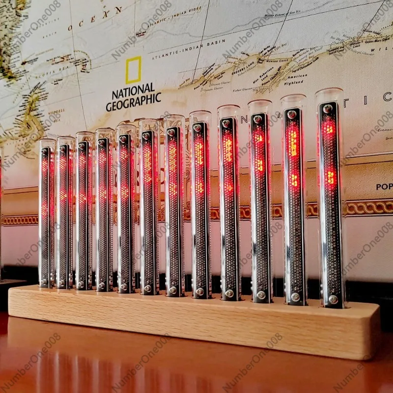 Audio Music Visualizer Free - L12 RGB Audio-Spektrum-Visualisierer, Musik-Rhythmus-Licht mit Nixie-Röhren-Effekt,