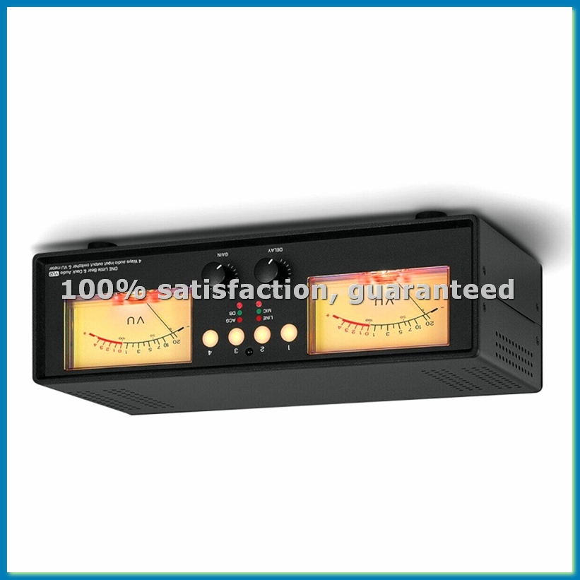 Audio Music Visualizer Free - MIC+LINE Analoges Dual-VU-Meter Schallpegel-DB-Anzeige 4-Wege-Audio-Splitter-Schalterbox Musik-Spektrum-Visualisierer-A32R
