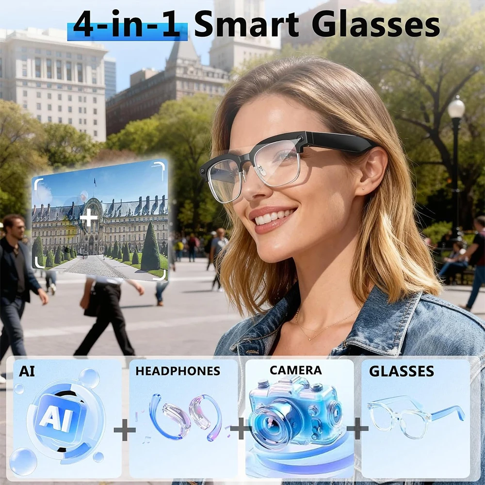 4K Smart AI-Brille mit 8MP-Kam – Audio Music Recording Bewertung und Preis