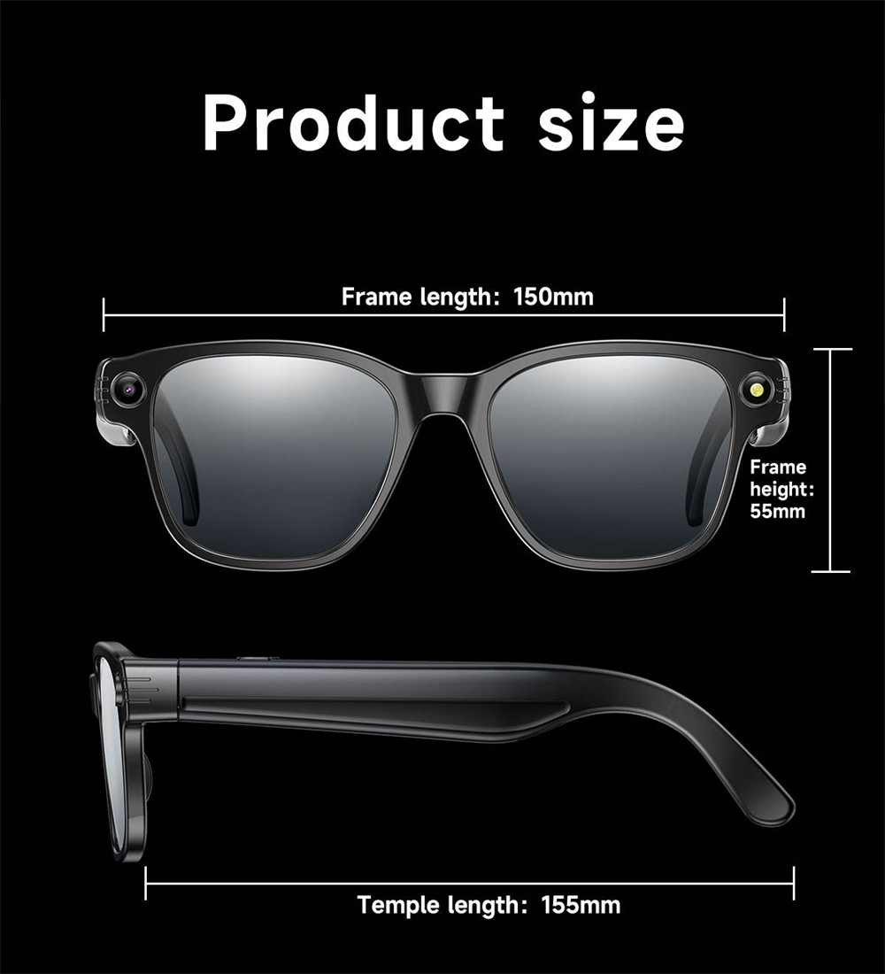 Neue L801 Smart Brille 8MP 4K  – Audio Music To Video Ai Free Bewertung und Preis